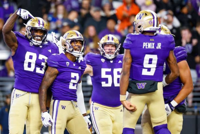 Washington quarterback Michael Penix Jr. and wide receiver Ja'Lynn Polk